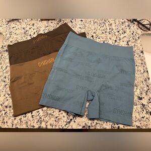 Gymshark Seamless Jacquard Boxers— Charred Blue, Walnut Brown, Espresso Brown